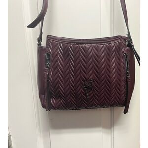 Quilted Deep Plum Crossbody Bag